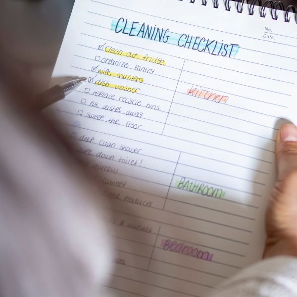 Customized cleaning checklist
